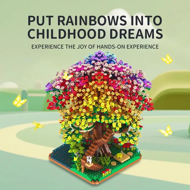 Rainbow Cherry Blossom Treehouse - 2338 pcs