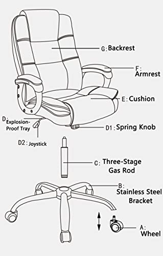 Desk Chair - PU Leather Brown High Back