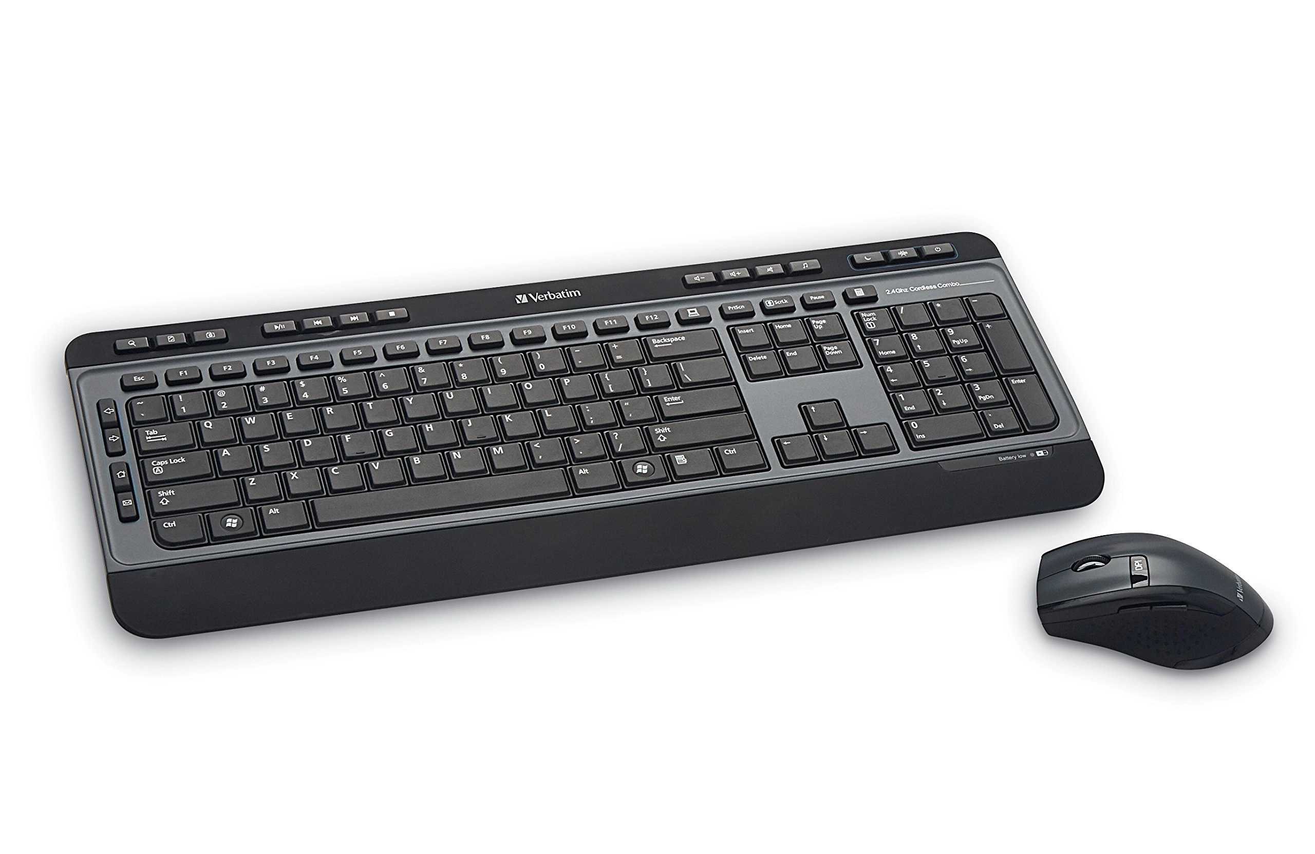 Verbatim America, LLC Wireless Multimedia Keyboard and 6-Button Mouse Combo - Wired/Wireless