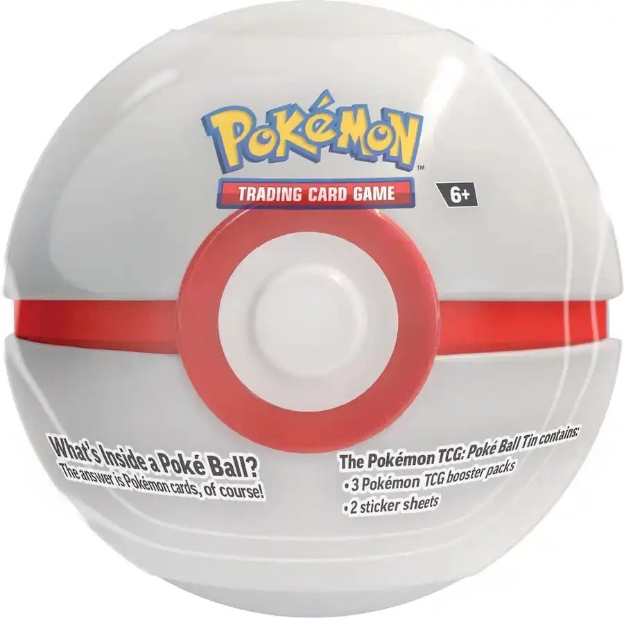 Pokeball Tin - 3 Booster Packs 2 Sticker Sheets