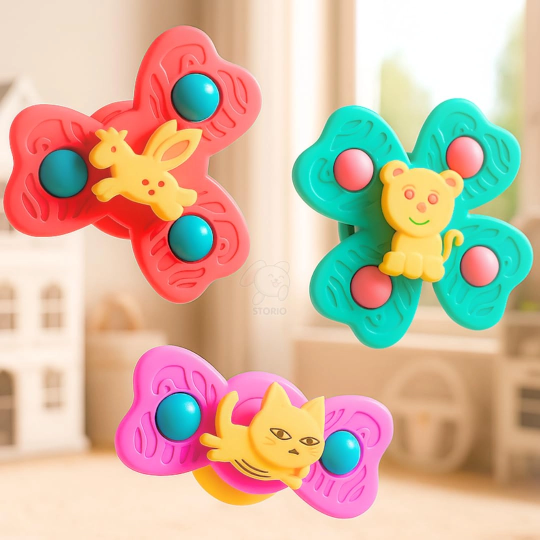 Storio, Storio Baby Spinner Toy Set - Multicolor Suction Cup