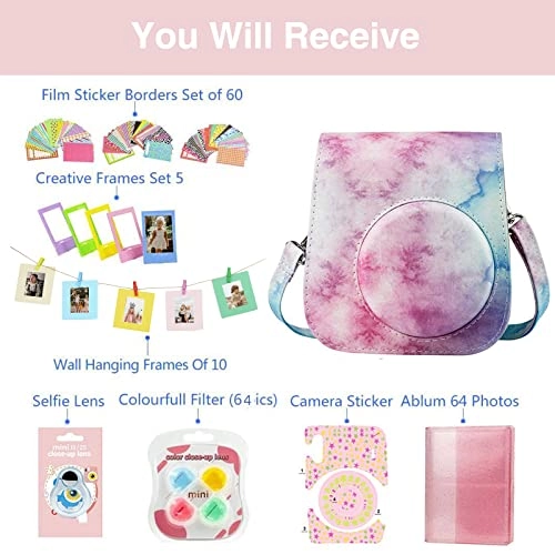 Case - Magic Pink + Adjustable strap + Photo album + Four-color filter + Frame sticker + Camera sticker + Selfie mirror