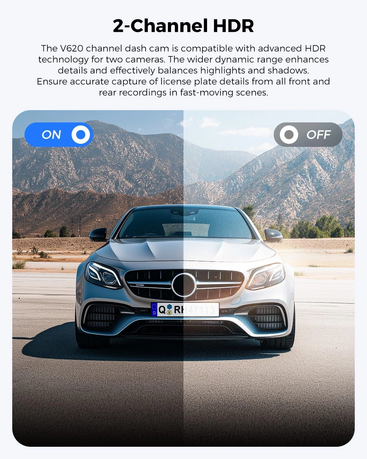 Dash Cam Front and Rear - 4K+1080P FHD
