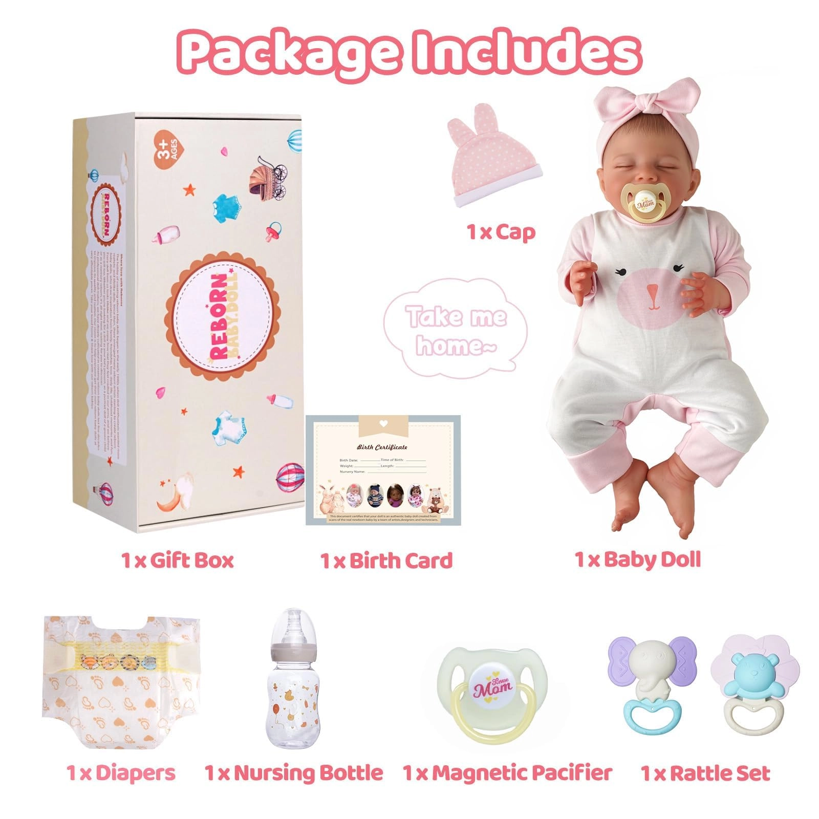 Reborn Baby Doll - 20-Inch Full Vinyl Body Ages 3+