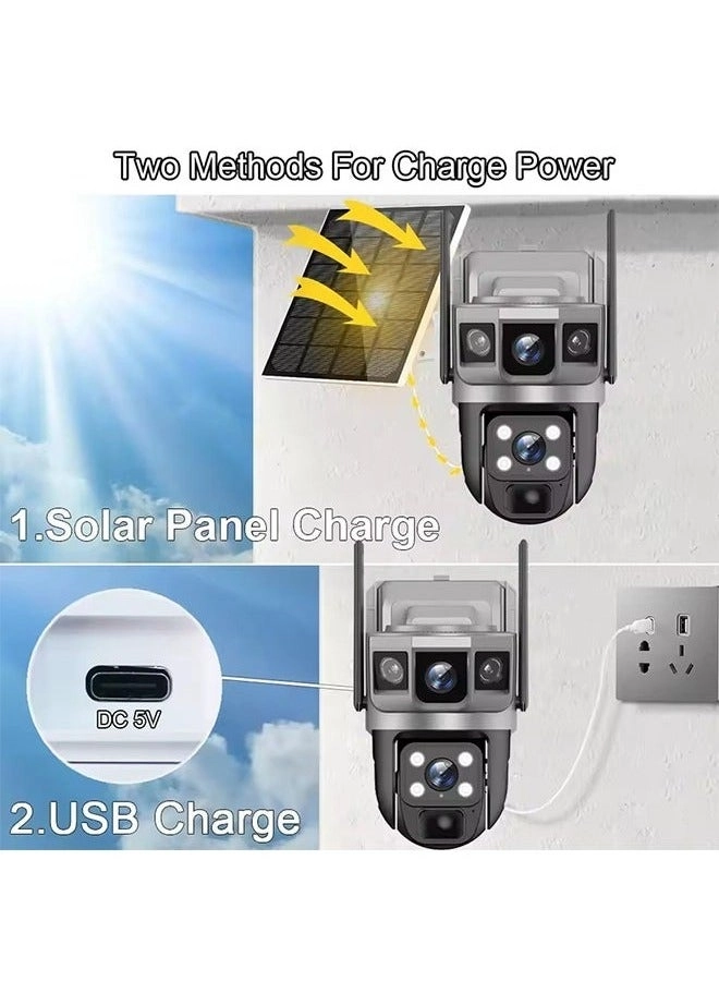 Solar Powered Dual Lens 4G Outdoor Security Camera