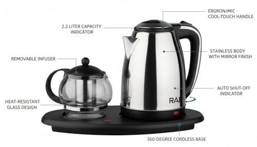 Kettle with Glass Teapot Set