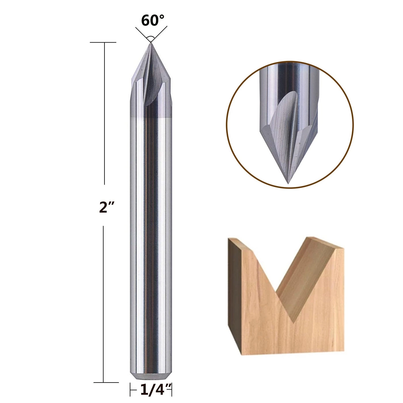 V Groove Router Bit - 1/4 Inch