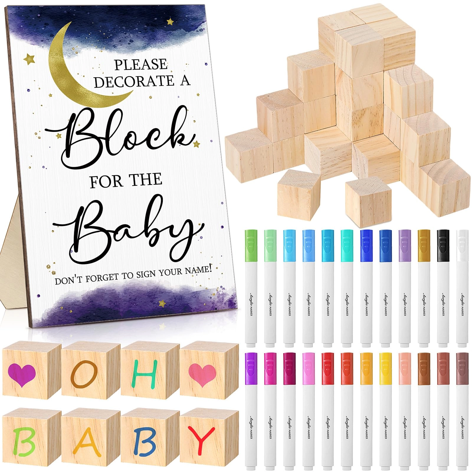 Baby Shower Games Sign - 75 Pcs