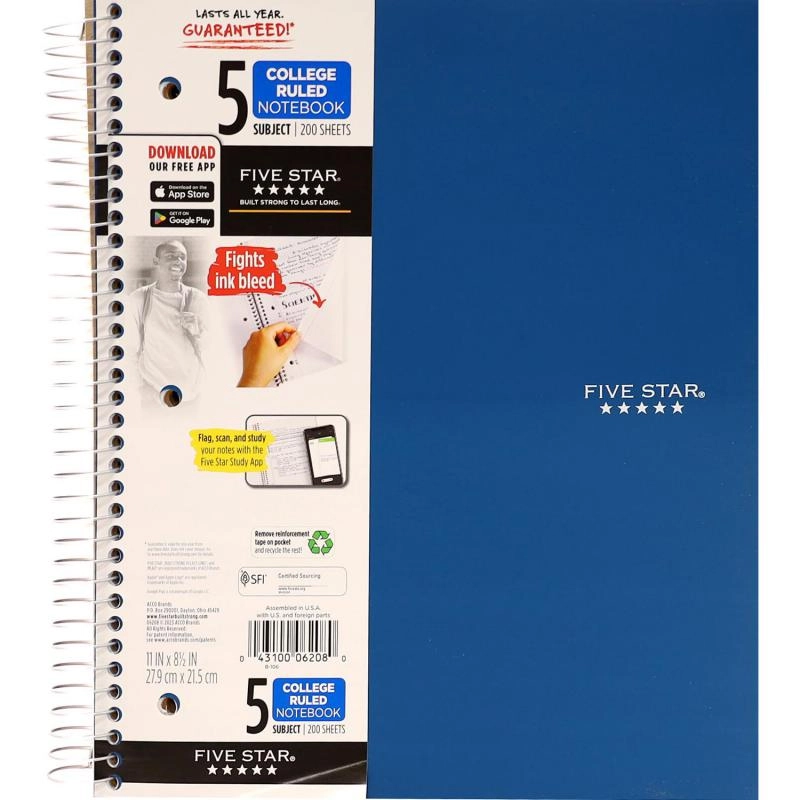 Notebook 8.5 X 11 Spiral - Grid 100 Sheets