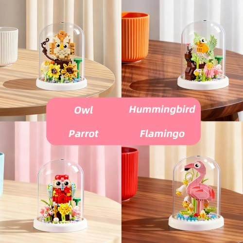 Avian Artistry Building Set - Hummingbird Flamingo Parrot Owl 963 pcs