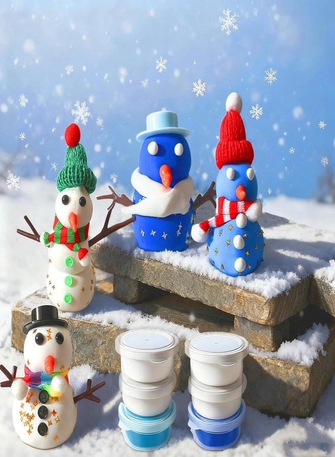 DIY Winter Snowman Clay Craft Kit - 24 Pack Buttons & Noses