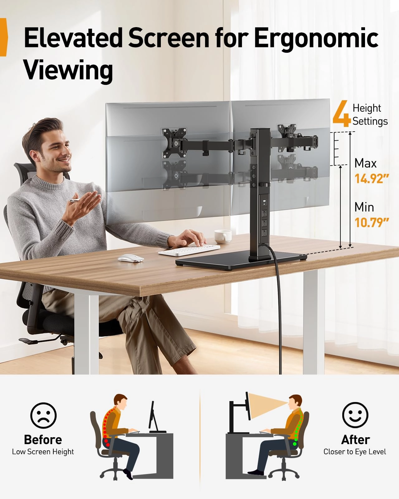 Dual Monitor Stand - 2 32 Inch