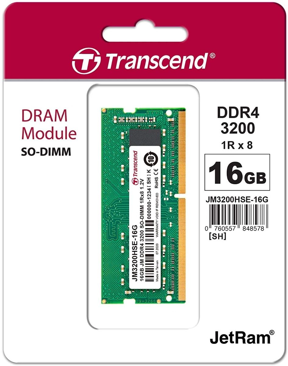 JetRam - 16GB 3200MHz SO-DIMM DDR4