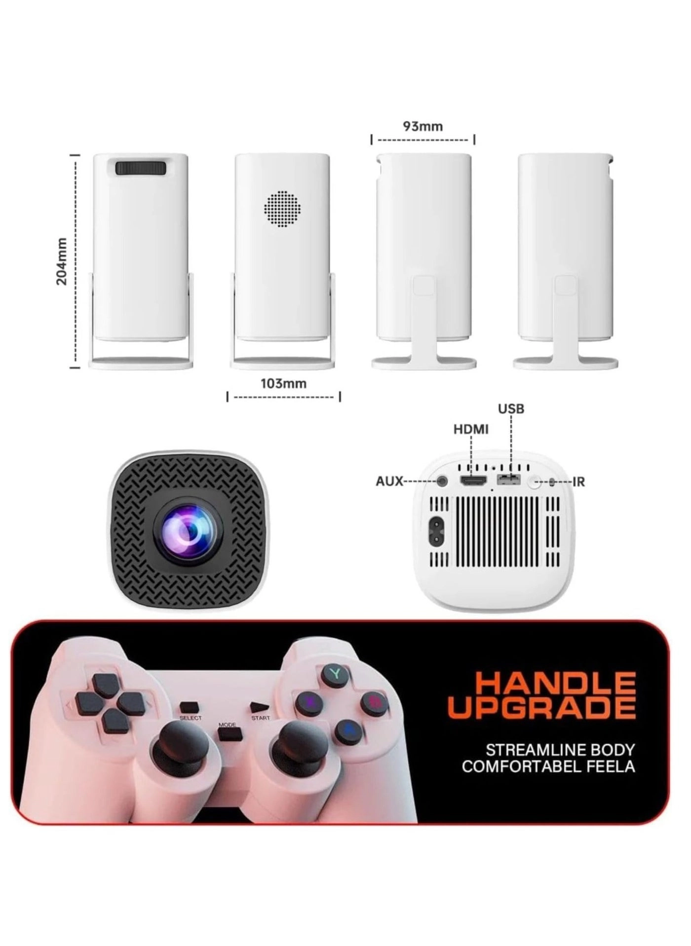 4K Gaming Projector 2-in-1 - 8000 lm 1280x720