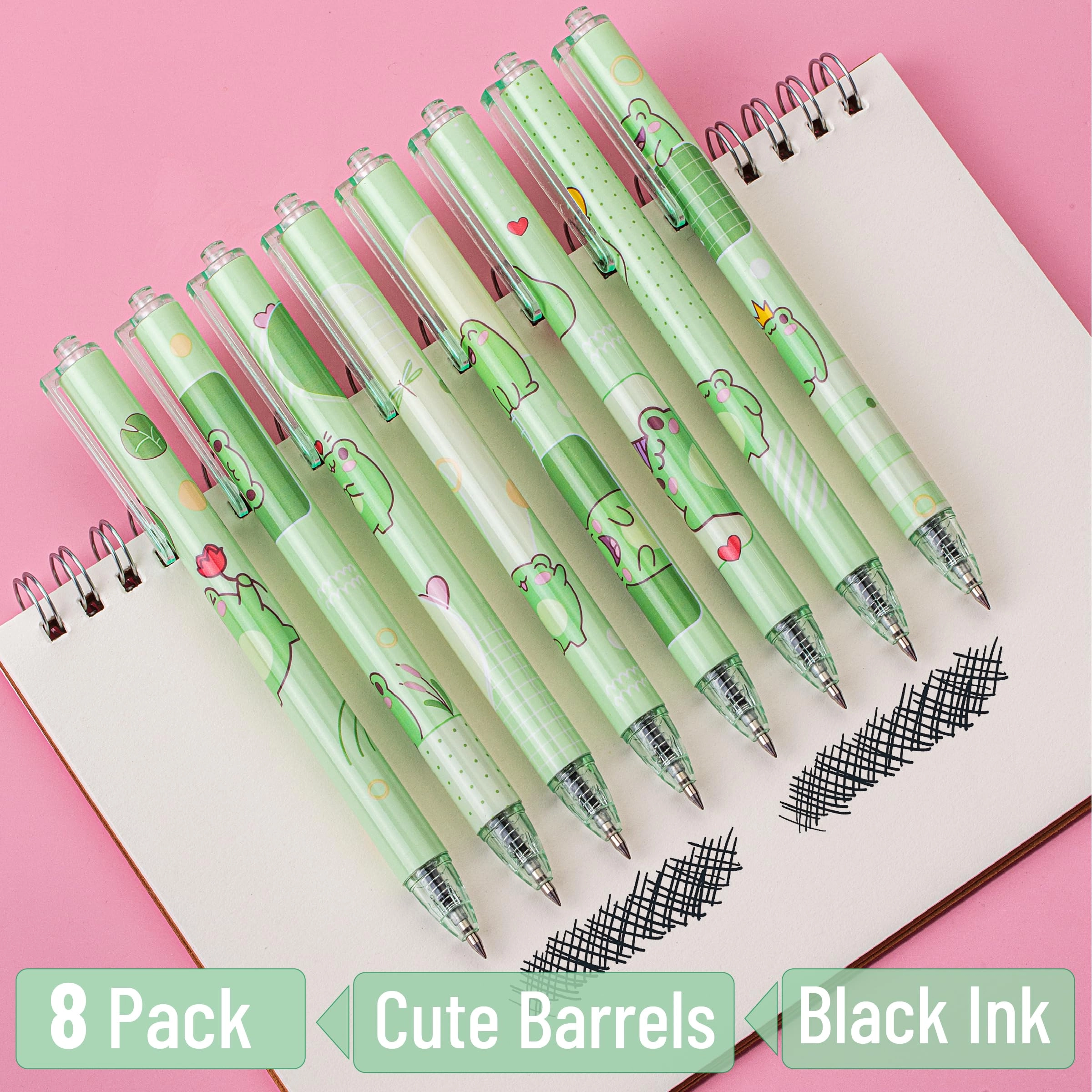 Cartoon Retractable Gel Pens - 6 Pack 0.5 mm