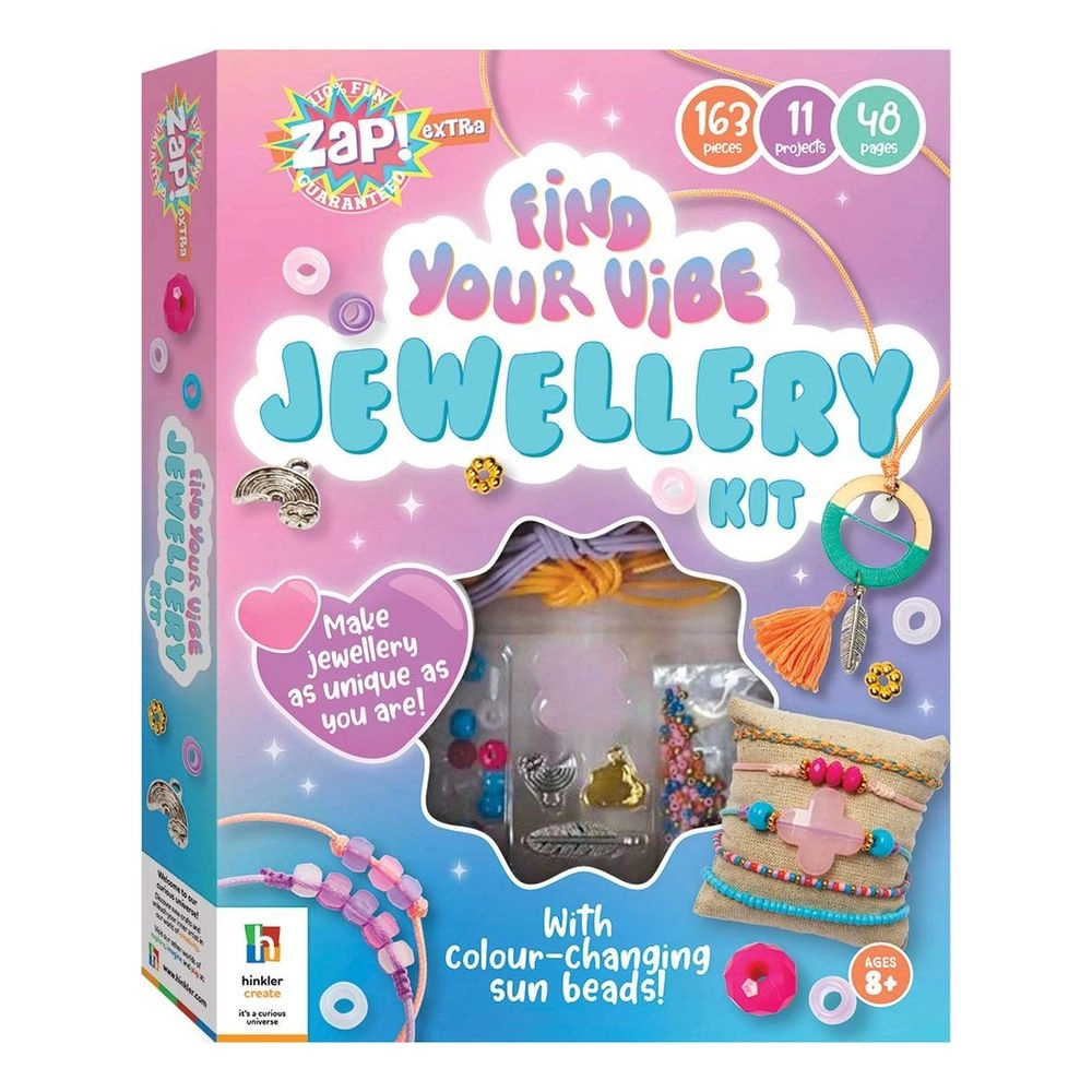 Hinkler Books Zap! Extra Find Your Vibe Jewellery Kit - Lisa Mallett-Zimmerman 48 pages