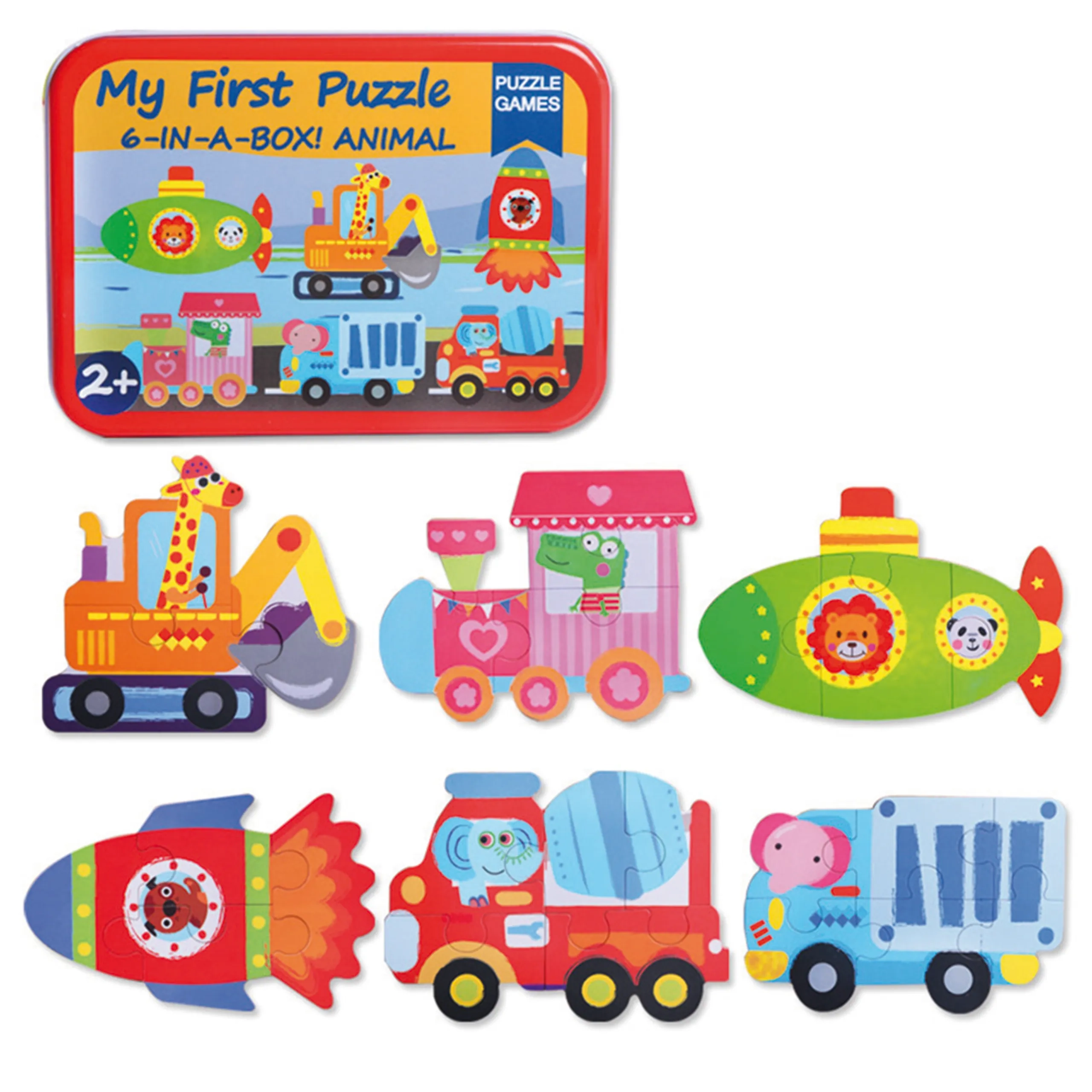 My First Puzzle 6 In A Box Vehicles, - Suitable for 2 years and above 18pcs
