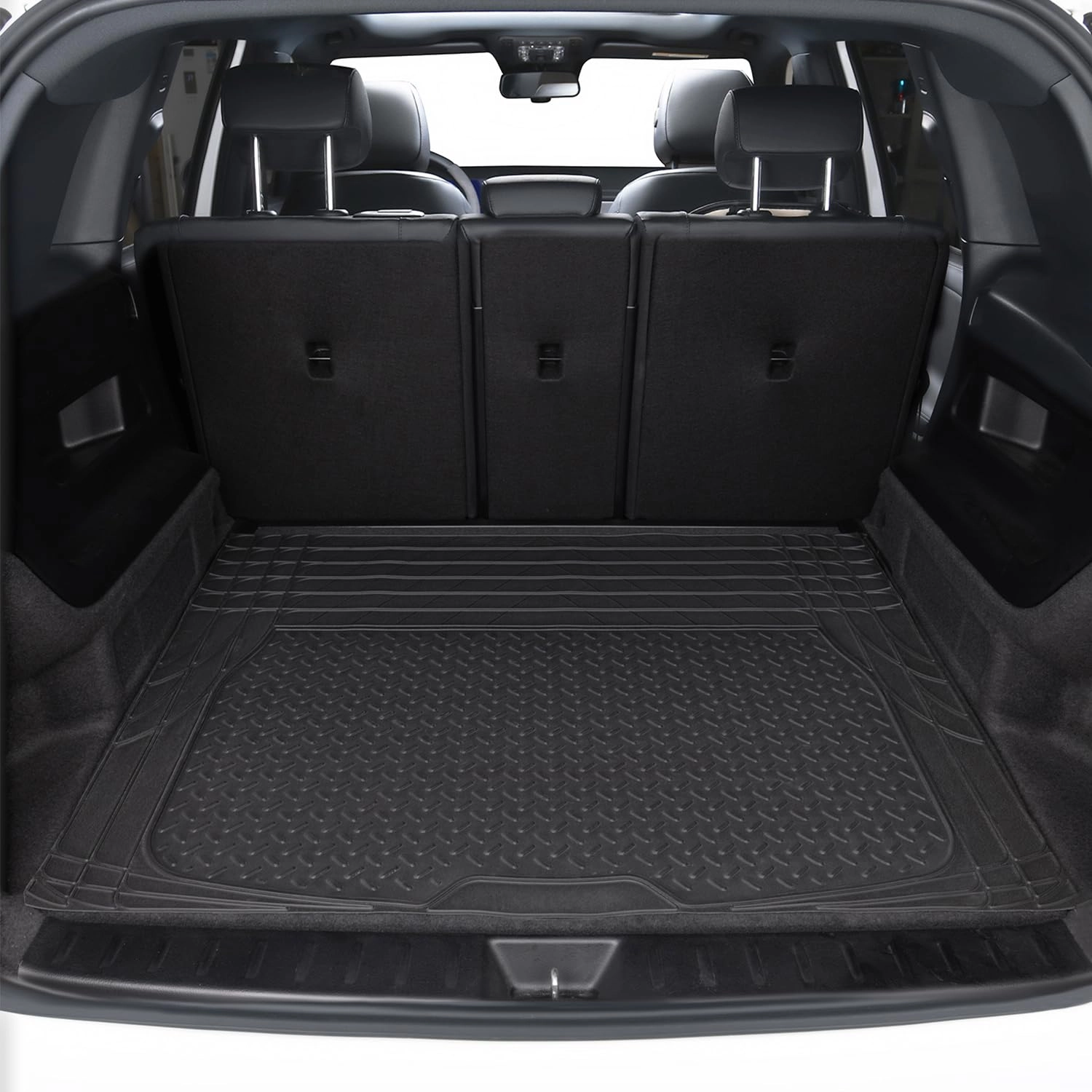 4-Piece Heavy Duty PVC Floor Mats with Cargo Liner - Black Universal Fit
