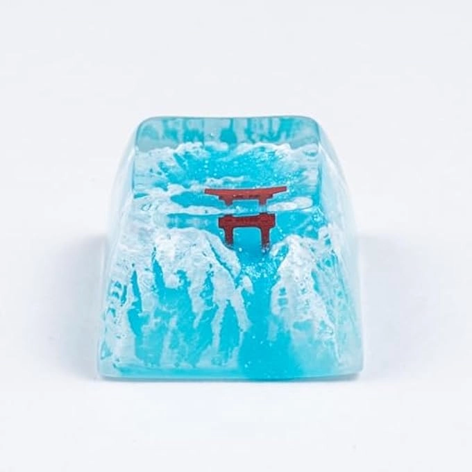 rayihni SNOW SAKURA TORII KEYCAP - Resin Handmade