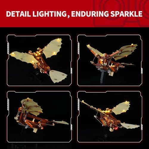 Light Kit for Lego-10363 Leonardo da Vinci's Flying Machine - 2.0 Red