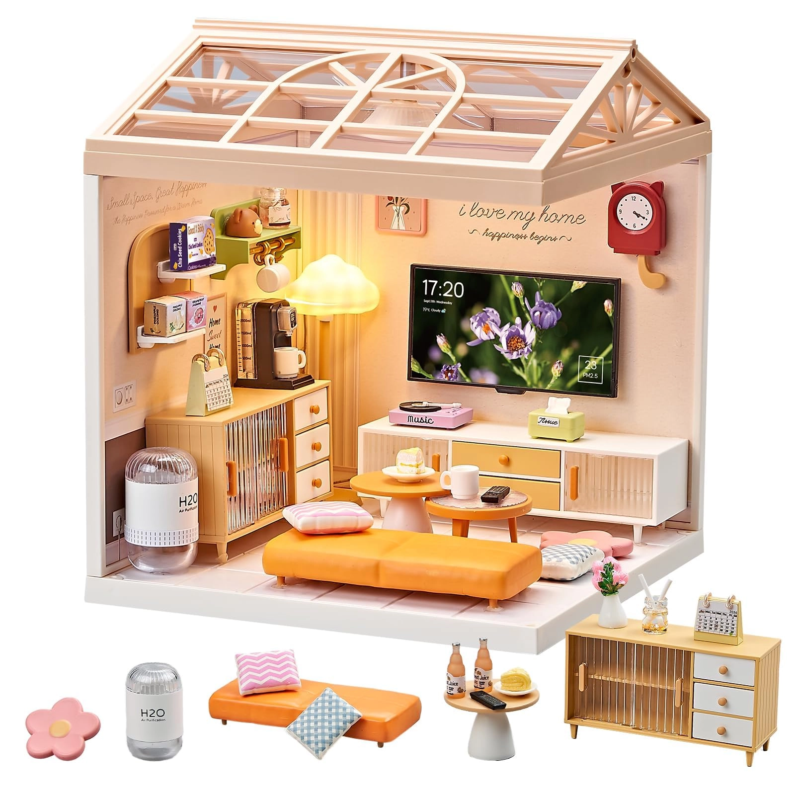 KASTWAVE DIY Craft Kit - Miniature Living Room 1:20