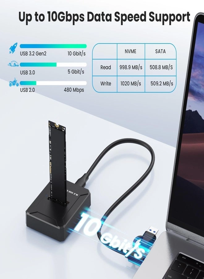 M.2 SSD Reader Adapter - NVMe & SATA USB 3.2 Type-C 10Gbps