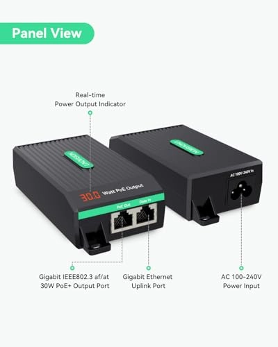 POE+ Injector - 30W IEEE802.3af/at Gigabit