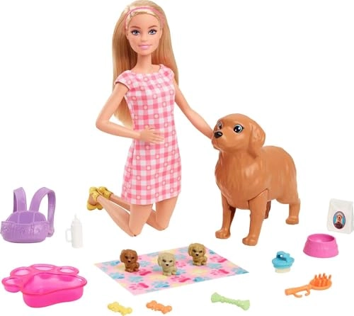 Newborn Pups Playset - Blonde Doll Mommy Dog Ages 3+