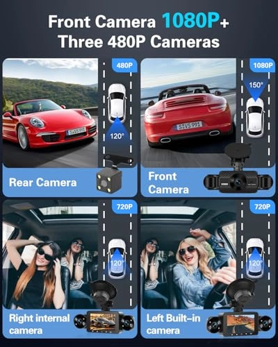4 Channel Front and Rear Dash Cam - 1080P