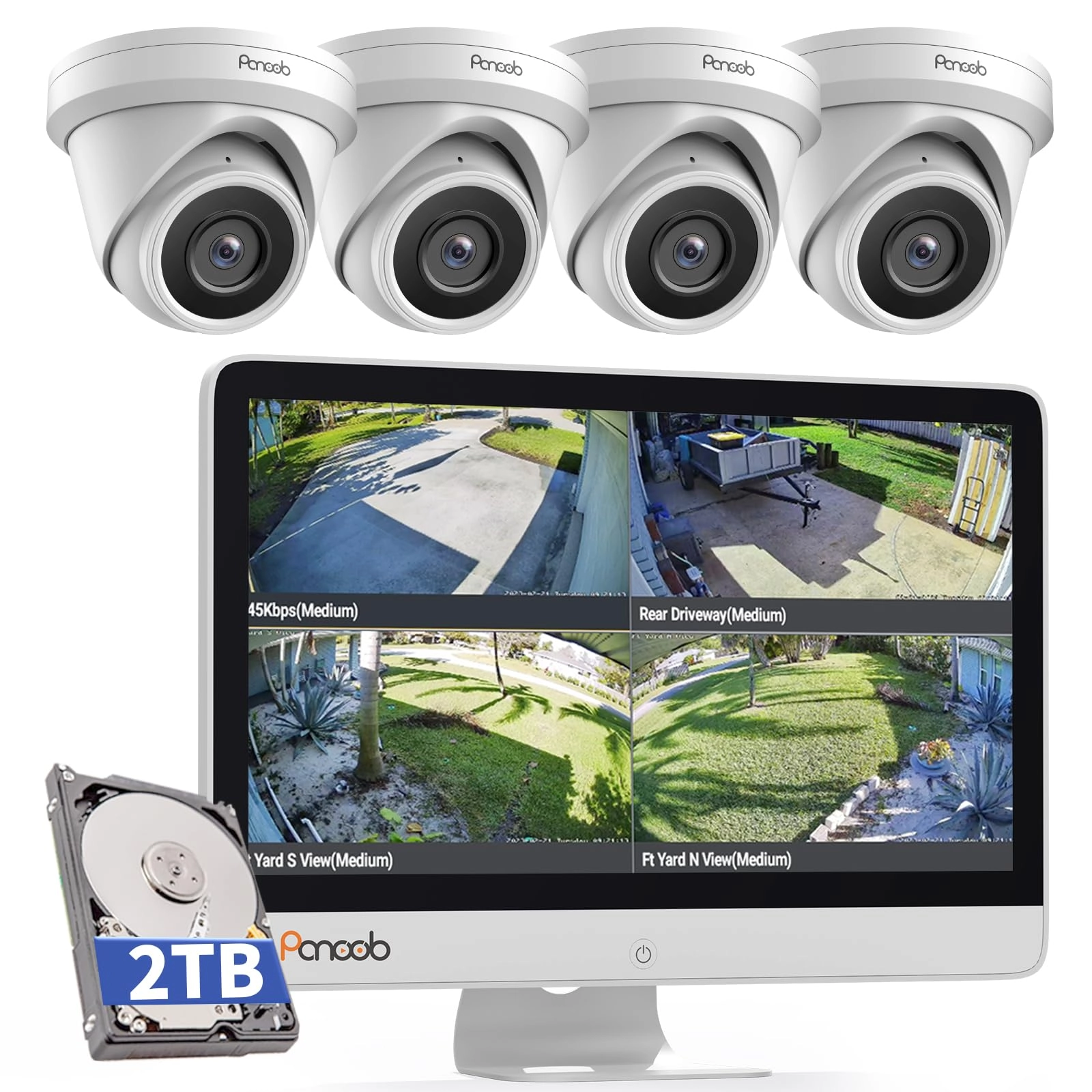 PANOOB PD94BA30408-5M - 4PCS 8 Channel 5MP