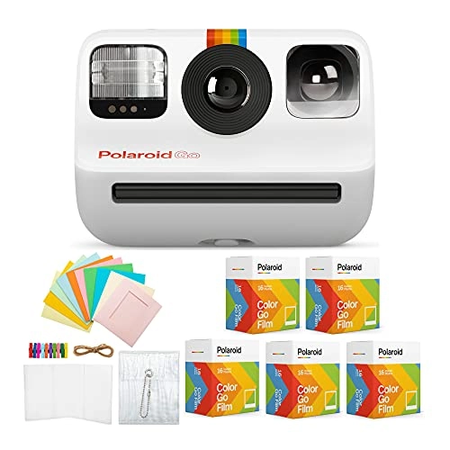 GO Camera - White + Accessory Bundle - Transparent Hanging Album + GO Color Film Double Pack - 5 x Double Pack