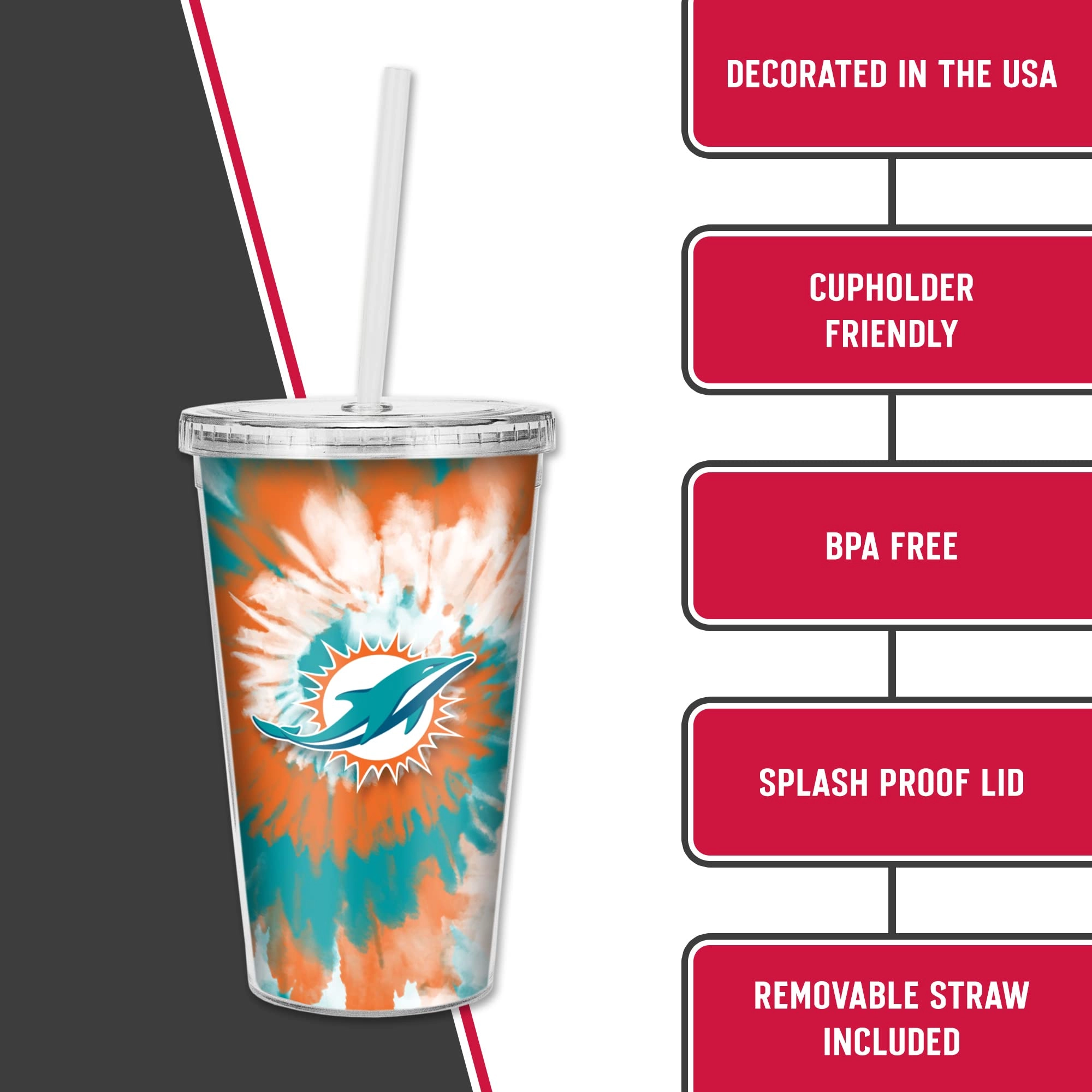 NFL Football Metallic Tie Dye Tumbler - 473ml