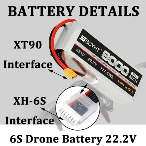 6S Drone Battery - 6000mAh 6500mAh 8000mAh