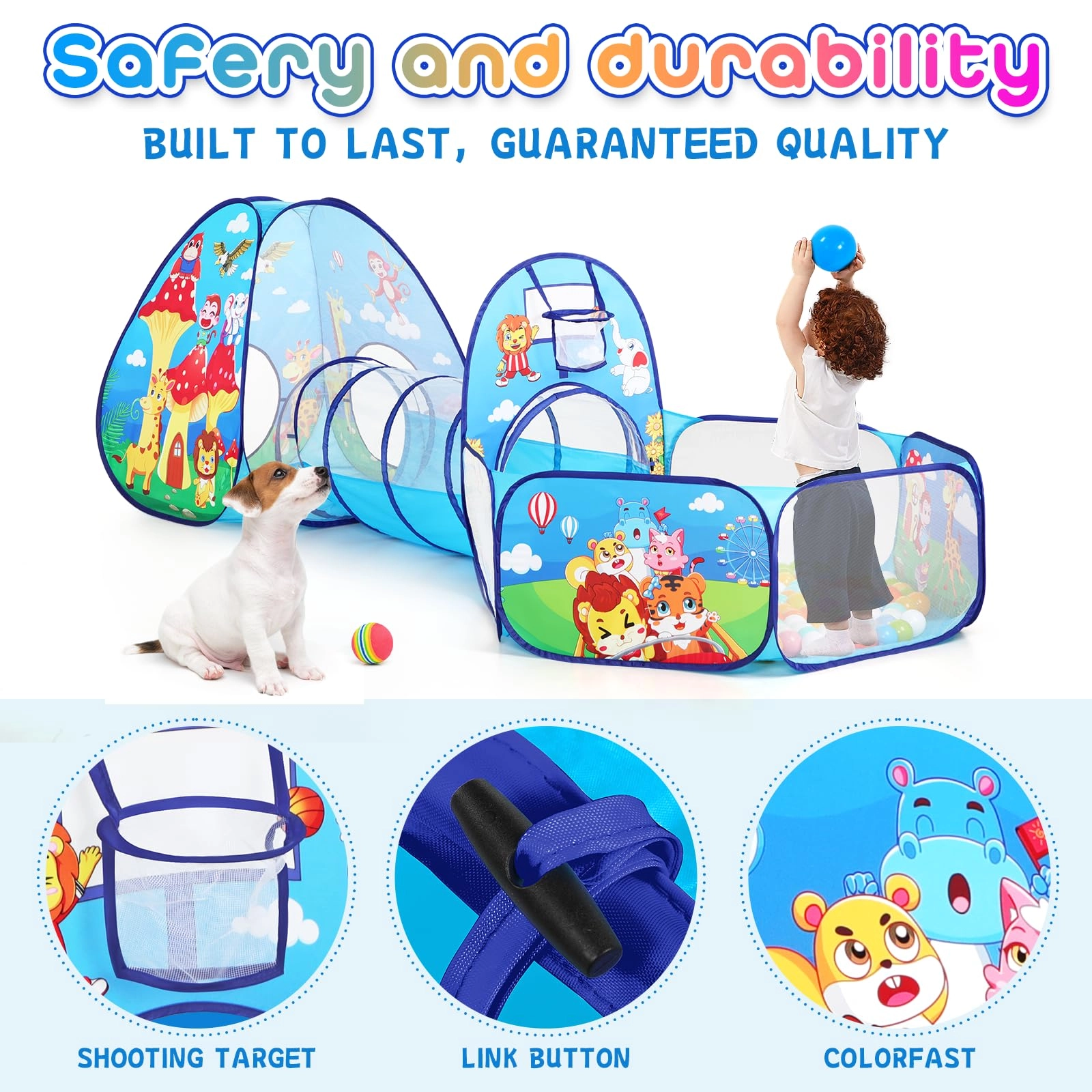3pc Jungle Ball Pit - 35.5 inches x 35.5 inches x 35.5 inches Jungle