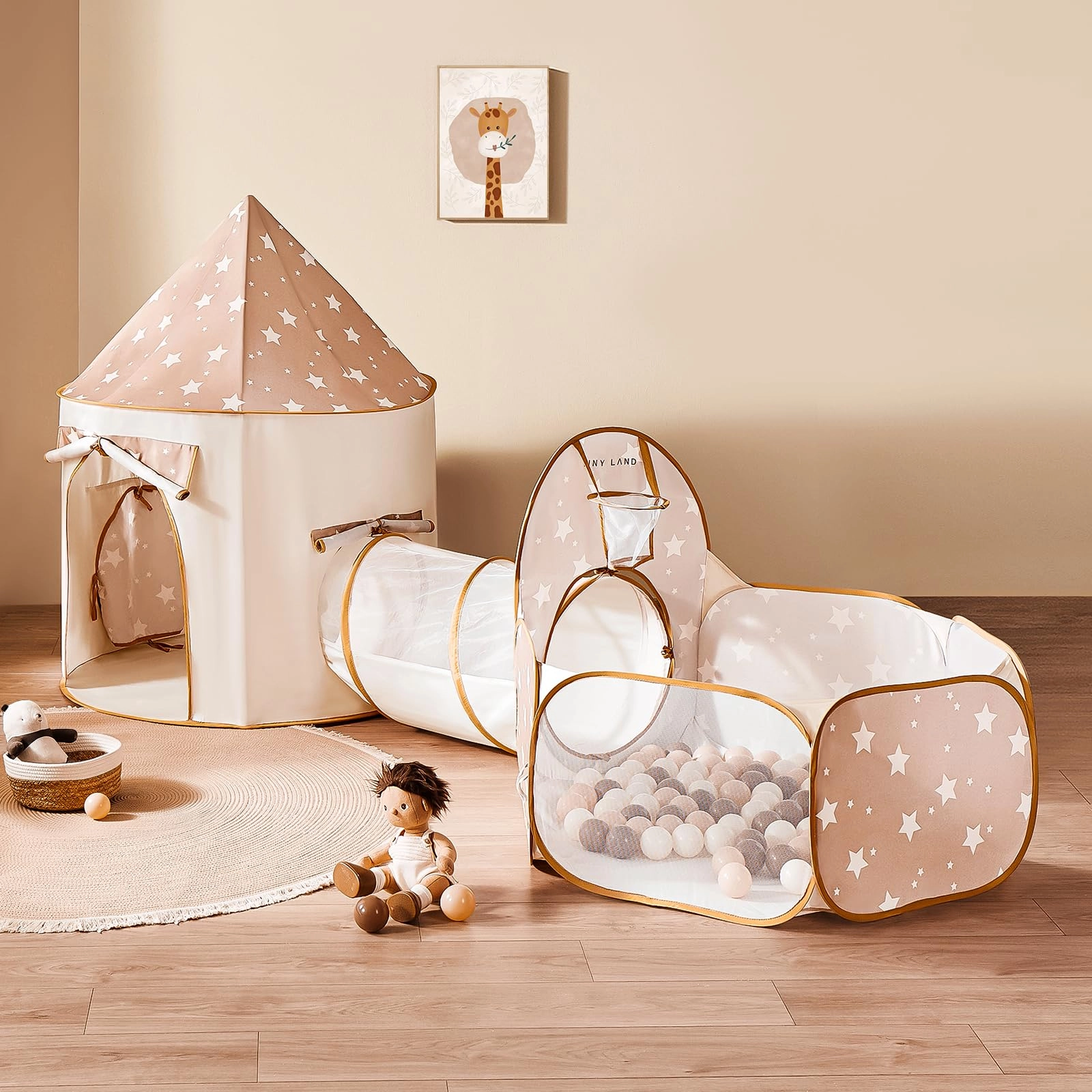 Kids Play Tent - 3-in-1 Khaki