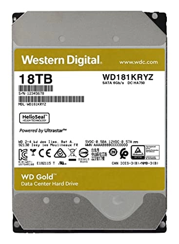 WD Gold 3.5" 7200rpm 512MB SATA 6Gb/s (WD181KRYZ-SPAGBB0) - 18TB