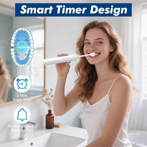 Sonic Electric Toothbrush - 6 Brush Heads 4 Modes Rechargeable