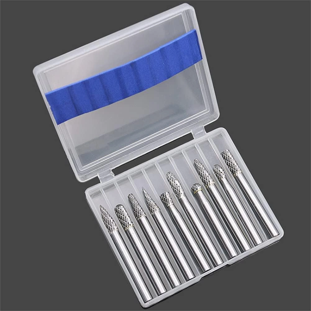 Tungsten Carbide Burr Bits - Tungsten Steel YG8 10pcs 6mm