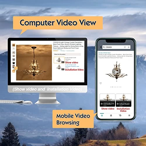 8-Light Vintage Crystal Chandeliers - Dimmable