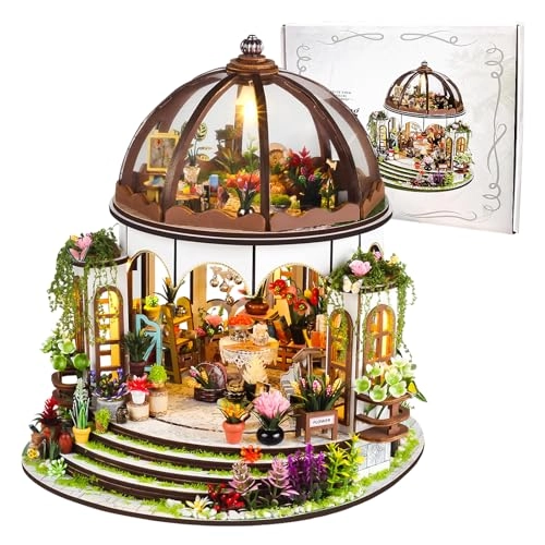 Miniature House Kit - Wooden with Furniture & LED