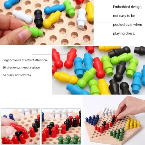 Chinese Checkers - Wooden 60 Pieces
