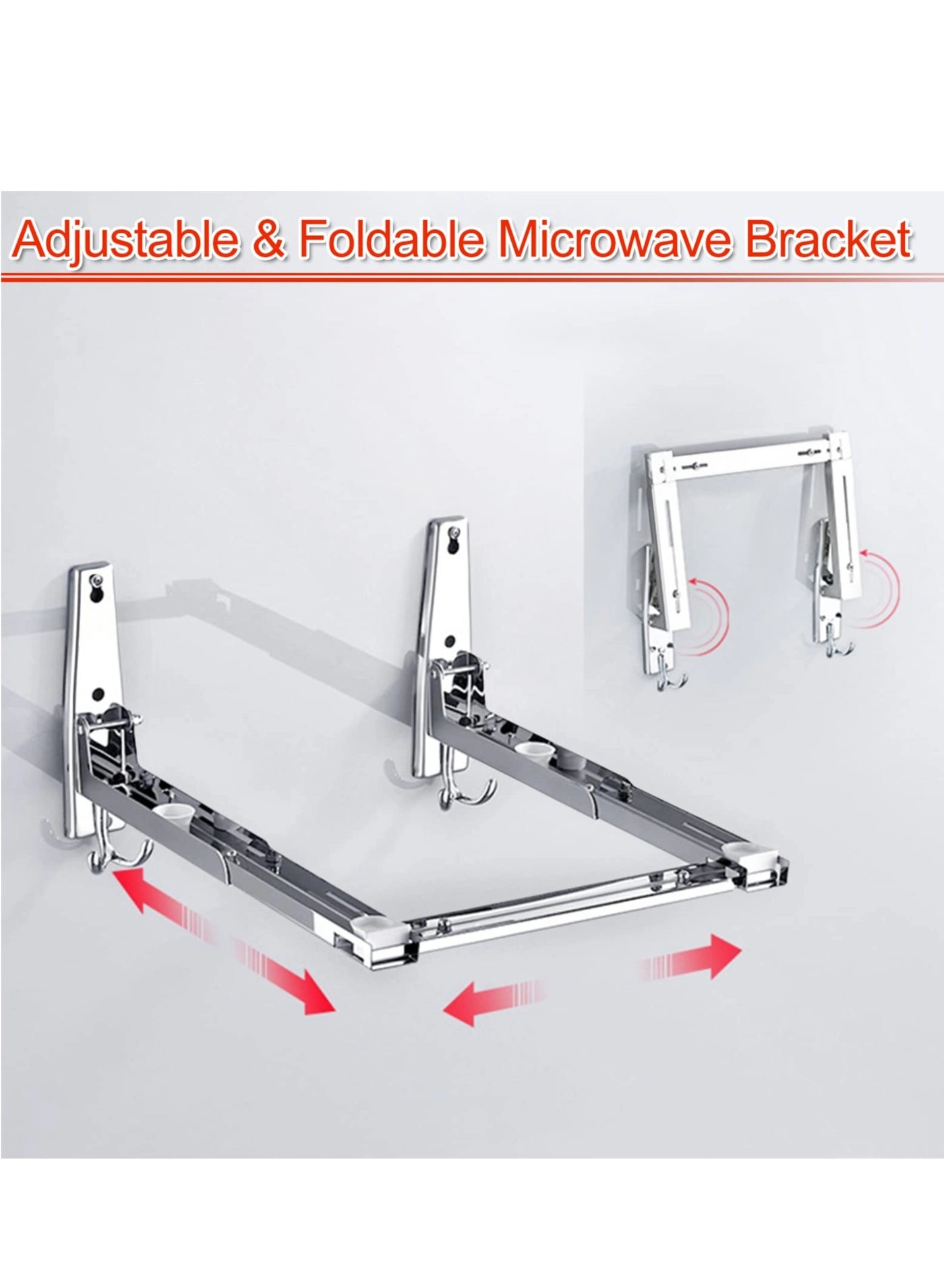 Microwave Shelf - 304 Stainless Steel 220mm-400mm 77lbs/35kg