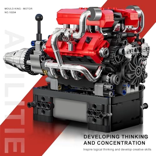 V8 Engine Model Kit (ZNKF-10204-0102) - 750Pcs That Works