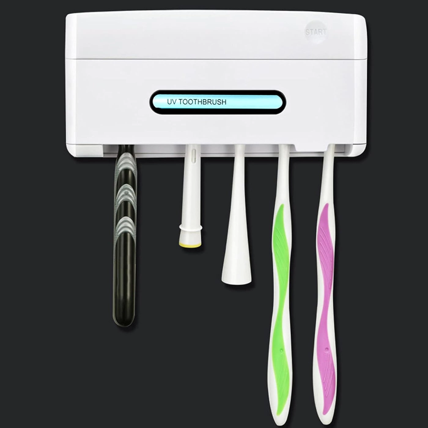 UV Sterilizer Toothbrush Holder - Wall-mounted 4 toothbrushes