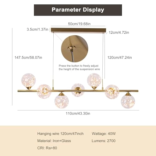 Modern Pendant Light - maximum 51 inches (130cm)
