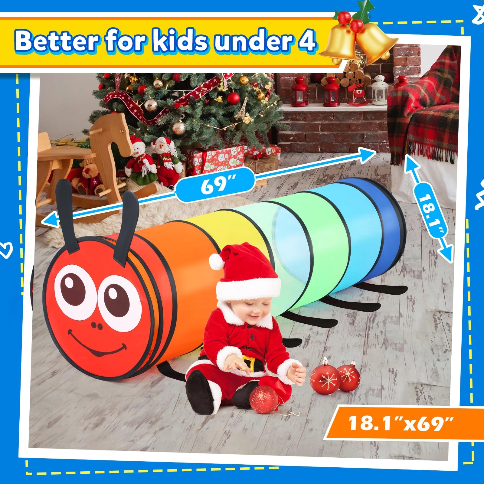 Kids Play Tunnel - Colorful Pop Up Rainbow