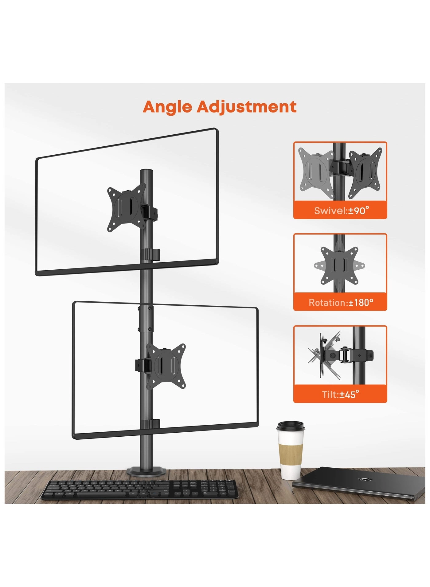 Dual Monitor Stand - 32 inch 75mm x 75mm 100mm x 100mm
