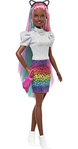Leopard Rainbow Hair Doll - Color-change Hair 16 Accessories Ages 3+