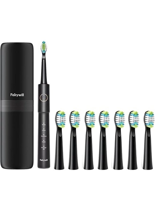 Sonic Electric Toothbrush - Rechargeable 8 Brush Heads 5 Modes
