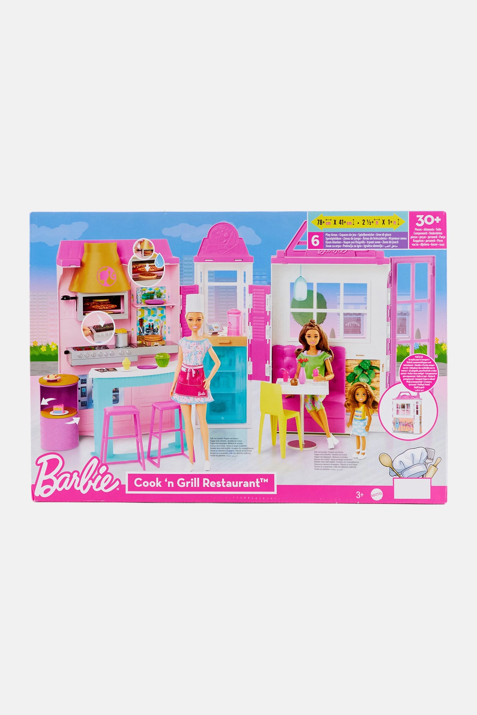 Cook And Grill Restaurant Playset with Barbie Doll (887961966145)